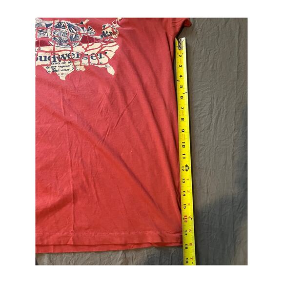Budweiser USA Map Graphic T-Shirt Red Made in USA Beer Tee Size Large - Picture 5 of 6